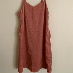 Rose satin slip dress